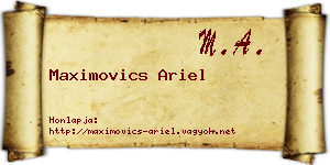 Maximovics Ariel névjegykártya